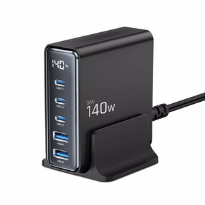 Tech-Protect DC140W-GAN 5-портовая PD140W QC3.0 Зарядная станция - чёрный