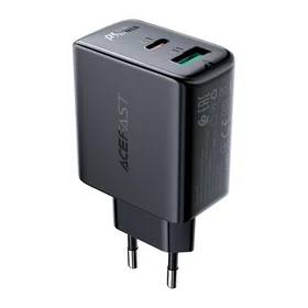 Acefast sienas lādētājs USB Type C / USB 32W, PPS, PD, QC 3.0, AFC, FCP melns (A5 melns)
