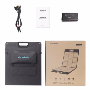 Choetech SC011 saules lādētājs 200W pārnēsājams saules panelis - melns