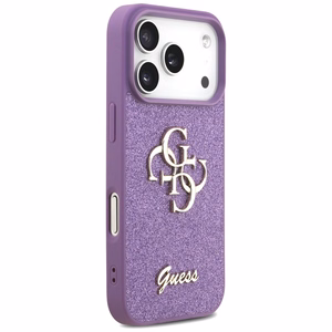 Guess Fiksēts Mirdzošs Liels 4G viedtālruņa apvalks iPhone 17 Pro - violeta