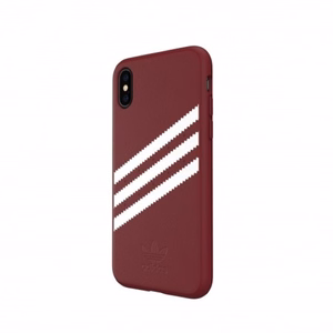 Adidas OR veidots PU zamšādas apvalks iPhone X / XS - bordo