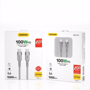 USB Kabelis Dudao LC5MAX pelēks Type-C / Type-C 100cm