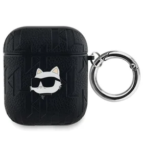 Karl Lagerfeld Monogram Choupette AirPods 1/2 apvalks - melns