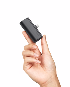 VEGER Portatīvais lādētājs 5000 mAh ar iebūvētu savienotāju Type C PD QC3.0 3A 20W PlugOn (W0556) melns