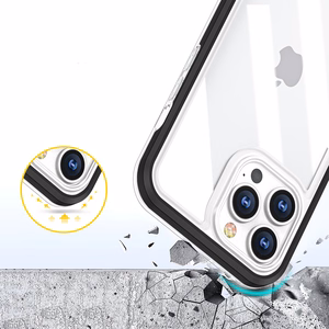 Caurspīdīgs 3in1 viedtālruņa apvalks Samsung Galaxy A03 silikona pārvalks ar rāmi zils