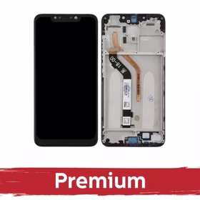 LCD Displejs Saderīgs ar Xiaomi Pocophone F1 Melns ar Frame OEM