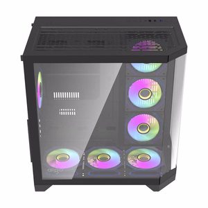 Darflash FT418 PRO datora korpuss + 7 aRGB ventilatori (melns)