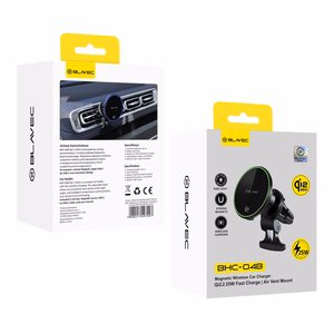Blavec Car holder BHC-04B Qi2.2 25W magnetic with induction charging to airvent (BHC04B-MAVIB) melns