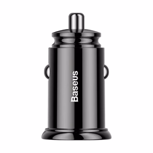 Baseus Circular Plastic QC 3.0 PD automašīnas lādētājs 1x USB-C - USB ports 30W melns