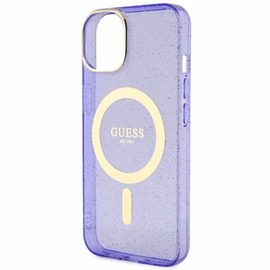 Guess GUHMP14MHCMCGU iPhone 14 Plus 6.7" violets auksinis viedtālruņa apvalks MagSafe
