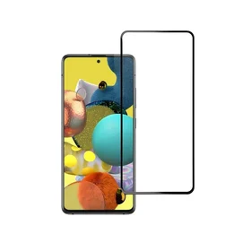 Aizsargstikls Blue Star - SAMSUNG A51 pilna seja (pilna līme ar rāmi/mazs izmērs) - melns Aizsargstikls Blue Star