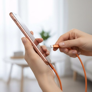 Kabelis USB C uz USB C Forcell F-Energy QC4.0 PD 3A 60W Cafule Flat 1,2 m CCFN23 oranžs