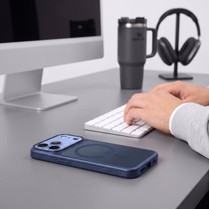 Tech-Protect MagPrime MagSafe CC maciņš, paredzēts iPhone 18 Pro / 17 Pro, matēti tumši zils