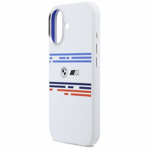 BMW M Silicon Horizontal Line MagSafe macins priekš iPhone 17 - Balts