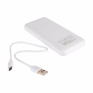 Внешний аккумулятор MX COCO 10 000mAh 2xUSB, 10W Li-Po, белый + кабель microUSB