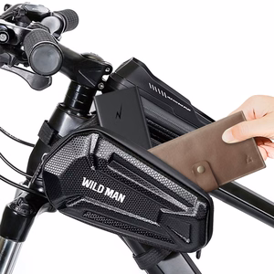 WILDMAN ceļojumu soma velosipēda rāmim ar rāvējslēdzēju, 1,2L (4 "- 7"), XT6, melna