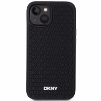DKNY 3D Gumijas apvalks ar atkārtotu rakstu iPhone 15/14/13 - melns