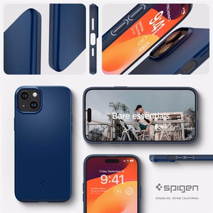 Spigen Thin Fit viedtālruņa apvalks iPhone 15 Plus - zils