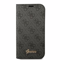 Guess GUBKP14SHG4SHK iPhone 14 6.1 "melna / melna grāmata 4G Vintage Gold Logo