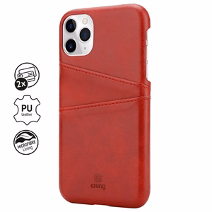 Crong Neat Cover vāciņš ierīcei iPhone 11 Pro, ar karšu kabatiņām, sarkans