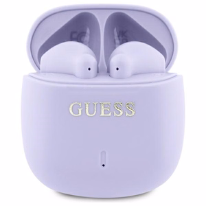 Guess Bluetooth austiņas GUTWSJ14ESGU TWS + dokstacija violetas/violetas drukāts klasiskais logotips