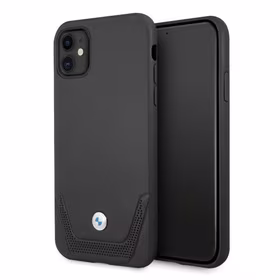 BMW ādas perforēts apvalks iPhone 11 / Xr - melns