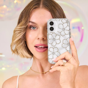 Case-Mate Floral Gems MagSafe vāciņš ierīcei iPhone 16 Plus, zelta krāsā