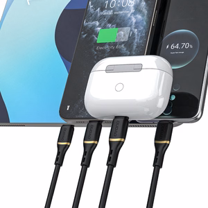Dudao L25L 30W USB-A - Lightning Kabelis with Soft Silikona Braid Lightning 1m - melns