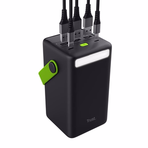 Trust Redoh XXL - 50 000 mAh portatīvais lādētājs (melns, zaļš)