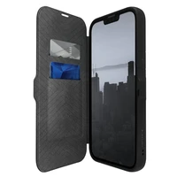 Raptic X-Doria Urban Folio viedtālruņa apvalks iPhone 14 Plus ar atveramu melnu pārklājumu