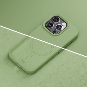 Etteri Silicone Mag case for iPhone 15 Pro Max 6,7" light green