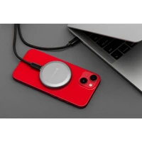 FORCELL F-ENERGY Smart Charge Qi2 15W bezvadu lādētājs ar 150cm noņemamu kabeli saderīgs ar MagSafe sudraba