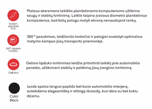SEEK TOTI universāls auto planšetdatora turētājs ar piesūcekni, melns