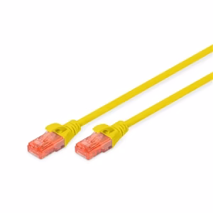 DIGITUS – CAT 6 U/UTP RJ45 PVC AWG 26/7 network patch cable, 2 m, yellow