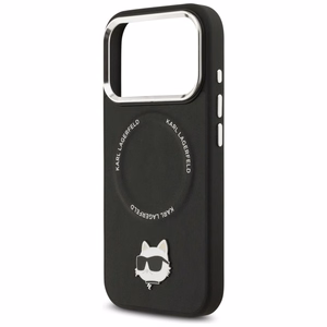 Karl Lagerfeld Choupette Pin Magnētiskais viedtālruņa apvalks iPhone 17 Pro - melns