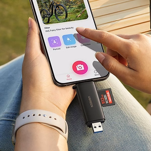 Ugreen 2in1 USB-C / USB-A SD 4.0 UHS-II karšu lasītājs - melns