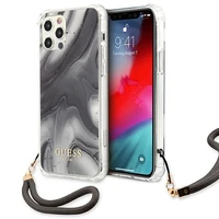 Guess GUHCP12LKSMAGR iPhone 12 Pro Max 6.7" pelēks/pelēks cietais apvalks Marble kolekcija