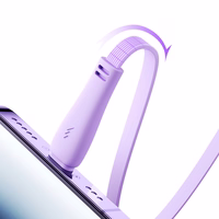 Joyroom Colorful Series S-A40 izbīdāmais 3-in-1 kabelis USB-A - USB-C / Lightning / Micro USB 1m - violets