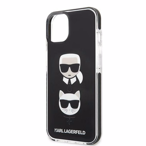 Viedtālruņa apvalks Karl Lagerfeld Karl&Choupette Head Case iPhone 13 - melns