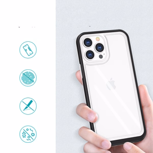  Skaidrs 3in1 vāciņš iPhone 13 Pro ar melno rāmis želejas pārklājums