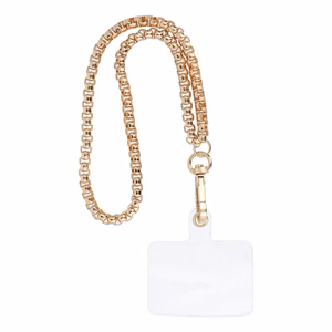 CHAIN #42 Telefonu kakla siksna ar piekari / garums 40 cm (cilpā 20 cm) / uz plaukstas - zelta