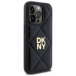 DKNY Quilted Stack Logo viedtālruņa apvalks iPhone 14 Pro - melns