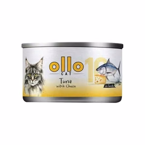 Ollo Cat No. 10 – mitrā kaķu barība ar tunci un sieru buljonā, 70 g