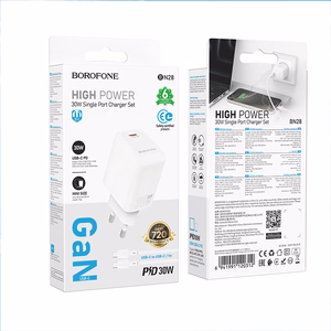 Borofone сетевое зарядное устройство BN28 Fuente - Type C - PD 30W с кабелем Type C - Type C белый