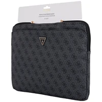 Guess 4G rāvējslēdzēja kabatas apvalks ar trīsstūra logotipu 14" klēpjdatoram - melns