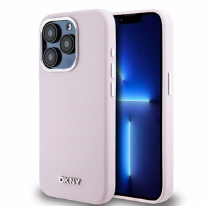 DKNY Liquid Silicone Small Metal Logo MagSafe Viedtālruņa apvalks iPhone 15 Pro - rozā (m)
