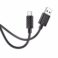 Kabelis USB-A uz USB-C Hoco 3A 1 m X88 melns