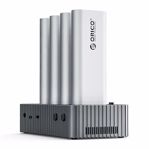 Orico IT48N-C 4 disku dokstacija ar M.2 NVME klonēšanas funkciju - pelēka krāsā