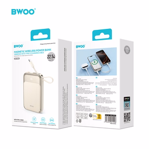 Внешний аккумулятор Bwoo (BO-P80) 10000mAh (1xUSB-C; 22.5W) + кабель USB-C золотой