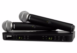 Shure BLX288E/SM58-H8E – dubultā bezvadu vokālā sistēma ar diviem SM58 mikrofoniem